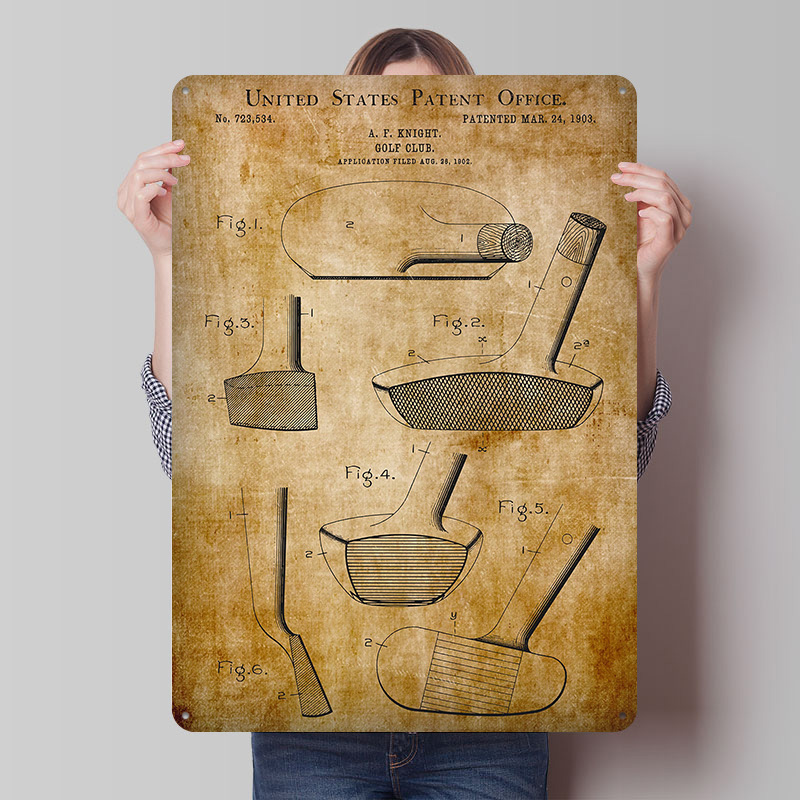 Retro Knight Gaming - Patenttekening Knights Golf Club 1903 Poster