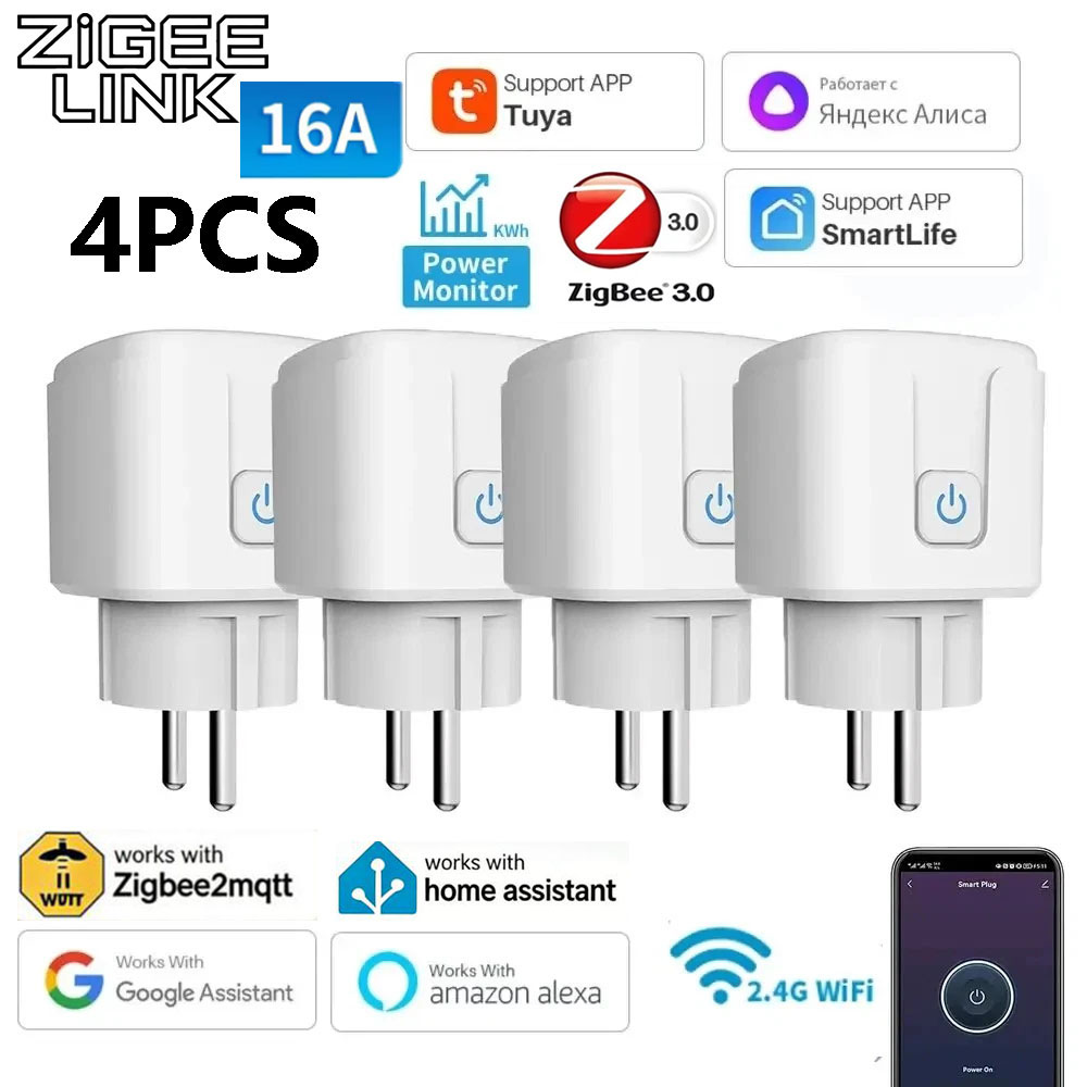 Crt Monitor Stand - 4 STUKS Smart Plug Socket WiFi/Zigbee3.0