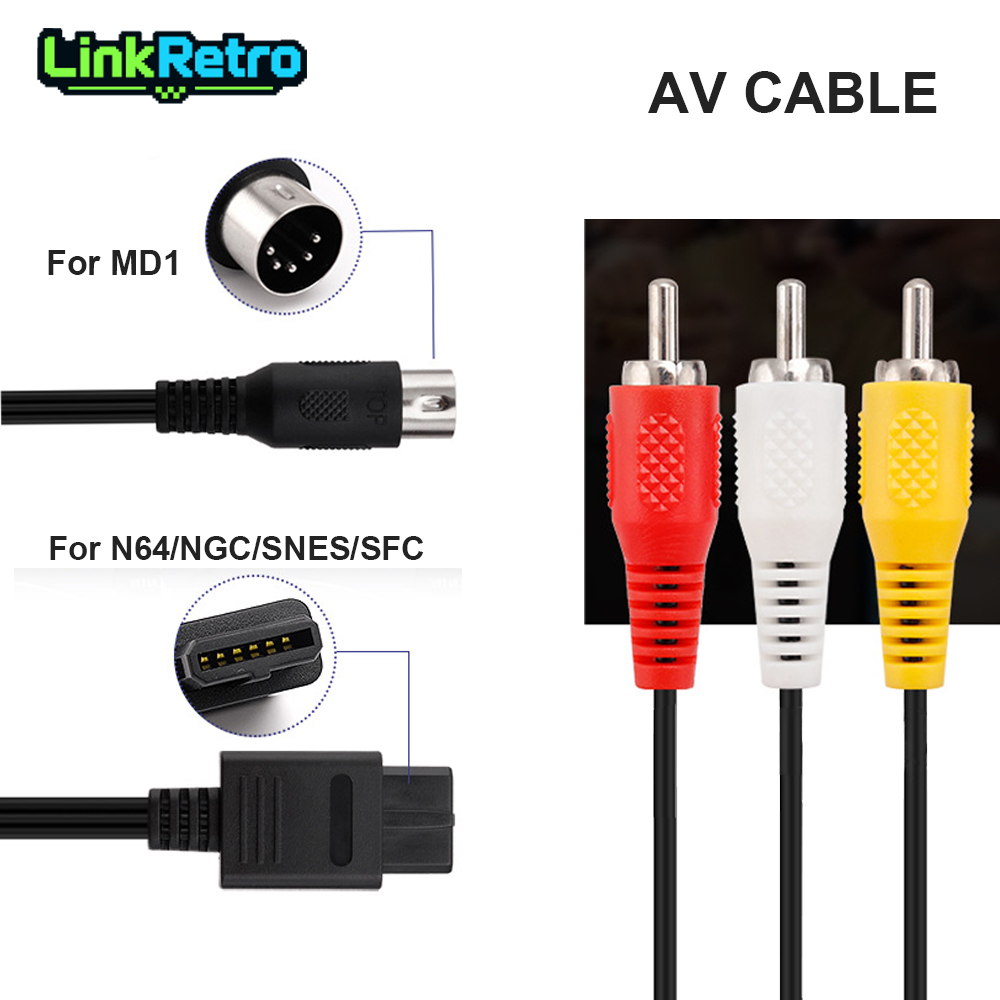 Composite Rca Cable - LinkRetro Zwarte AV Composiet Kabel Audio