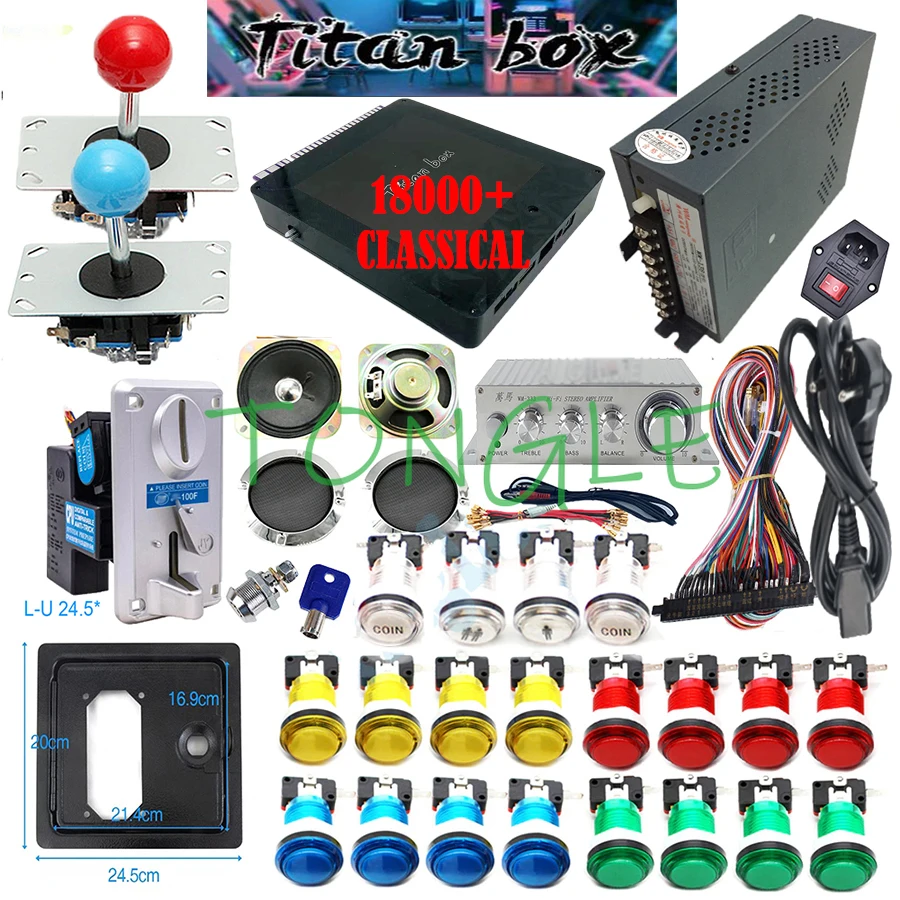 Arcade Button Kit - 2 Spelers Titan Box 18000 +
