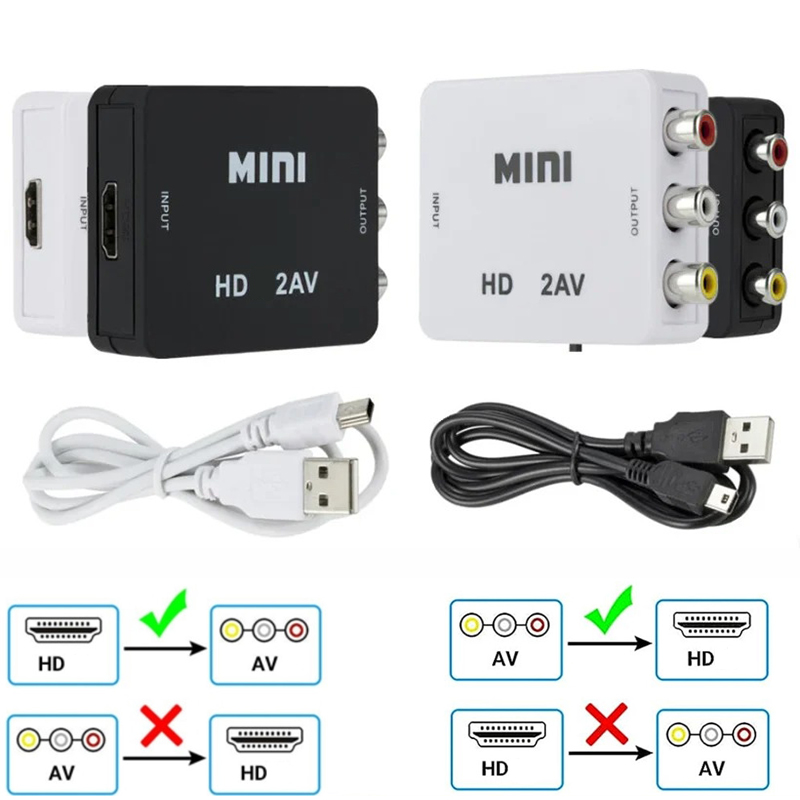 Composite Rca Cable - HDMI-compatibele naar AV RCA-adapter HDTV naar
