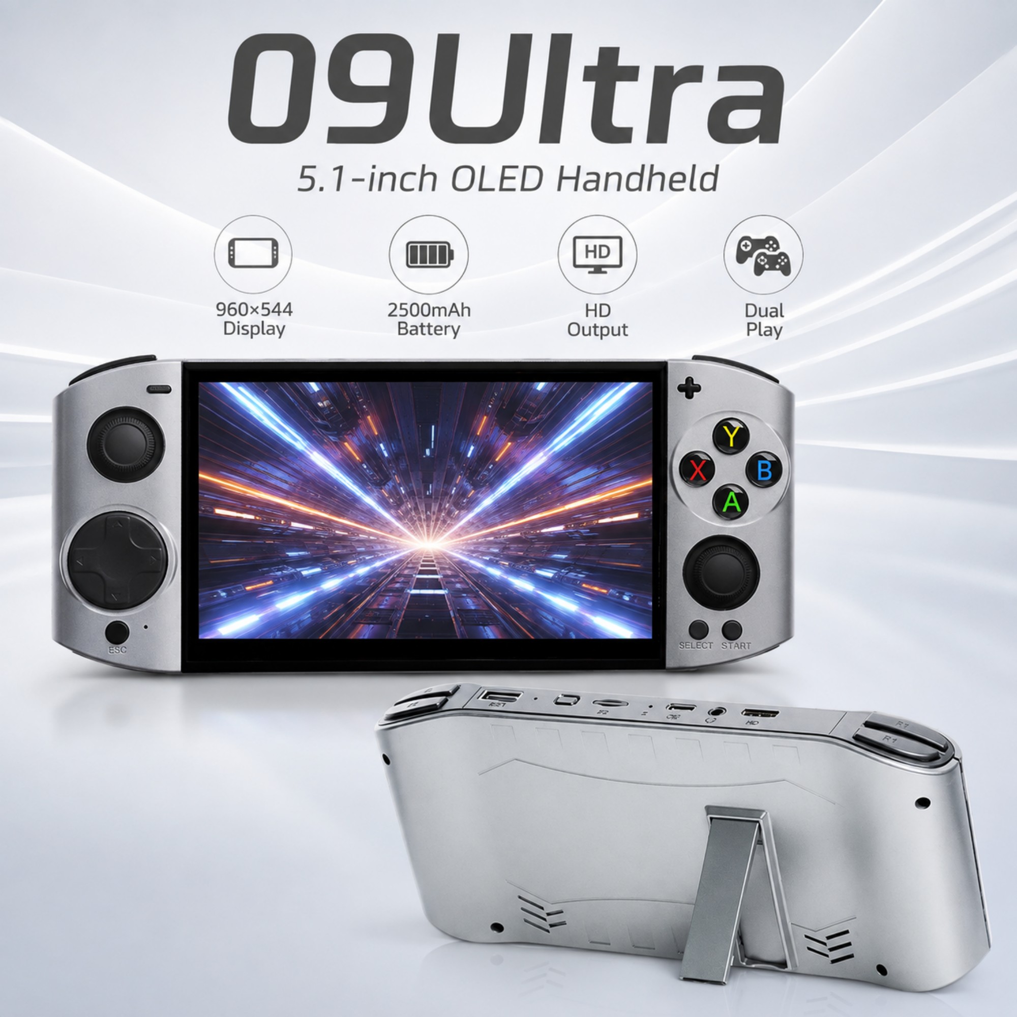 09 Ultra 5.1 Inch OLED Handhel - Retro Gaming Os recensie en prijs