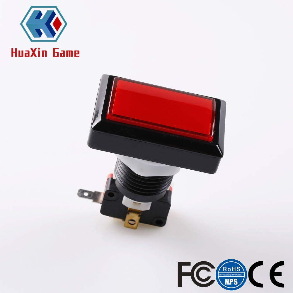 Rechthoekige LED-verlichte dru - Arcade Button Kit recensie en prijs