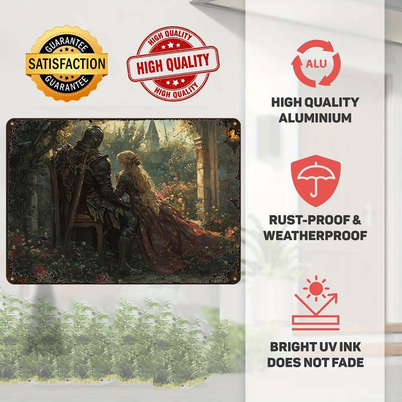 Ridder en dame in een tuin bli - Retro Knight Gaming recensie en prijs