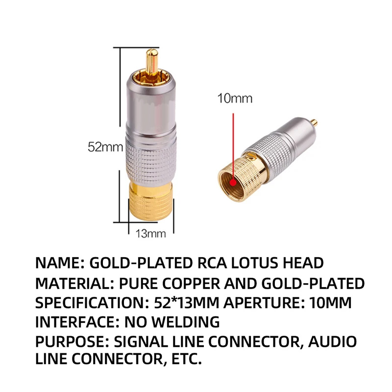 4 stks Hifi 24 K Vergulde RCA  - Composite Rca Cable recensie en prijs